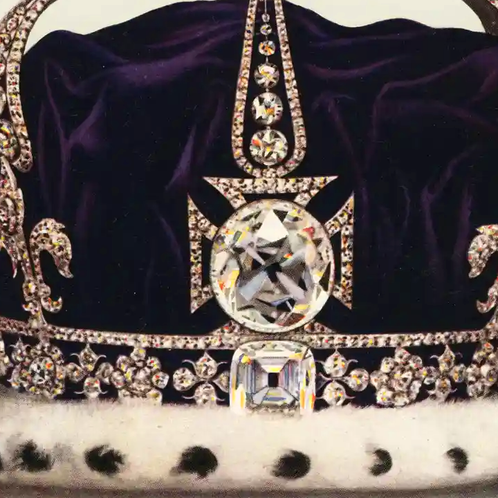 photograph of the koh-i-noor attached to the queen mother crown